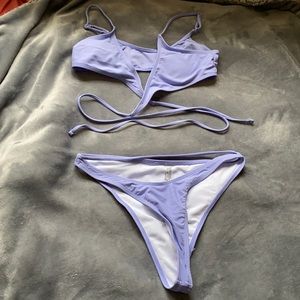 SHEIN, lavender two piece swimsuit, size L